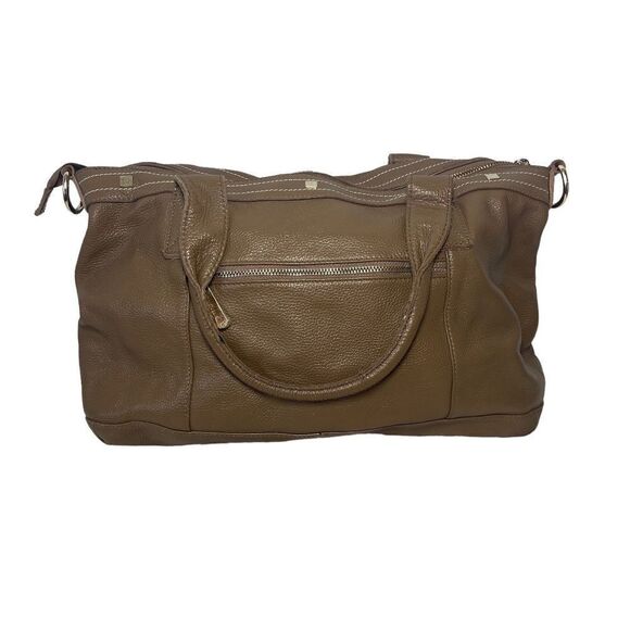Cuore & Pelle Taupe Leather Satchel Shoulder Bag - Picture 1 of 8